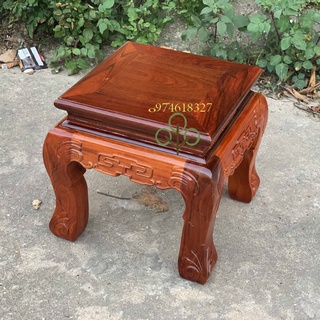 Đôn ngồi vuông kê đồ phòng khách chiện gỗ hương mặt 32.35cm