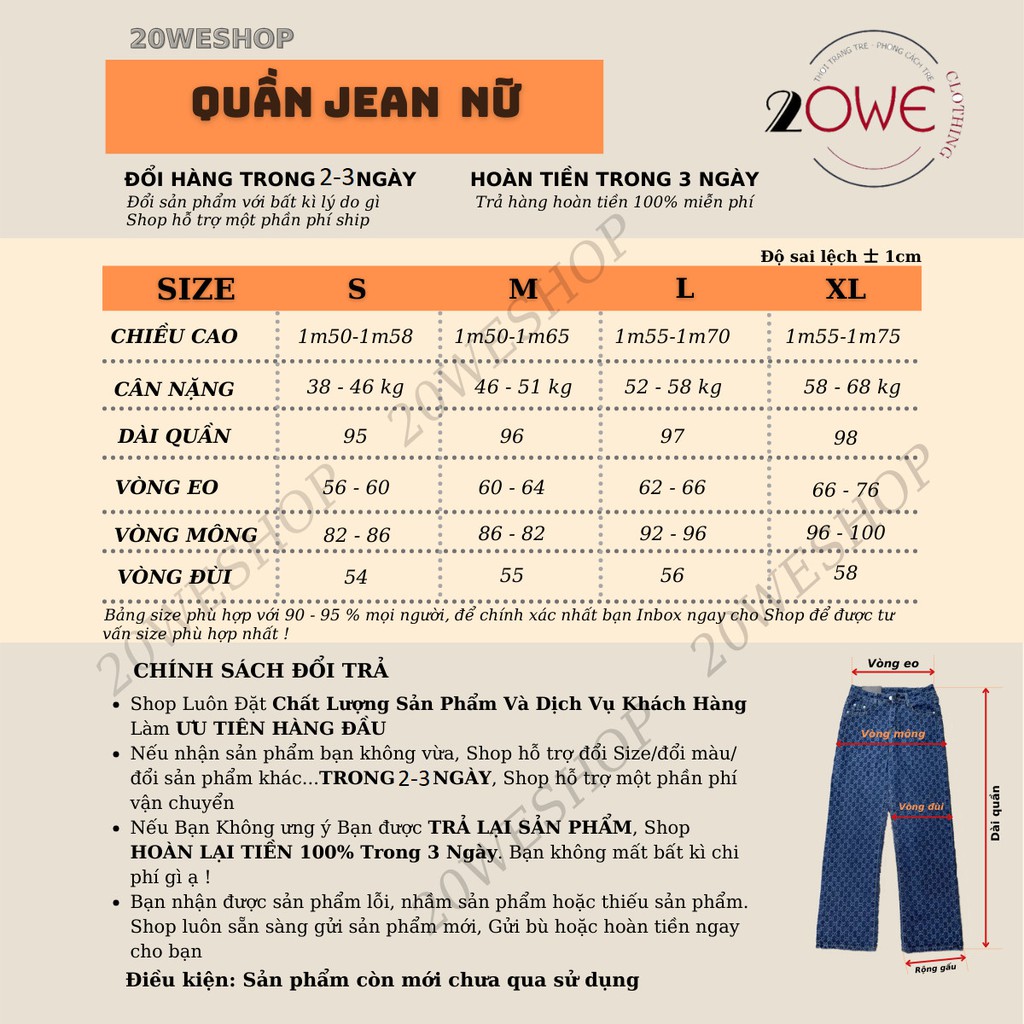 🔥HOT HIT - Hàng Có Sẵn 🔥 Quần Jeans Ống Đứng In Họa Tiết Phong Cách Hàn Quốc Size S-2Xl Cho Nữ Quần LV ống rộng