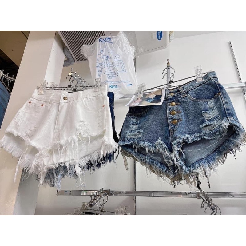 Quần short jean nút thái lan