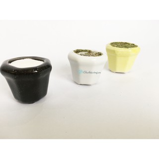 Chậu sứ mini trồng sen đá, làm handmade, hoa pha lê, hoa đất sét (KT 3cm)