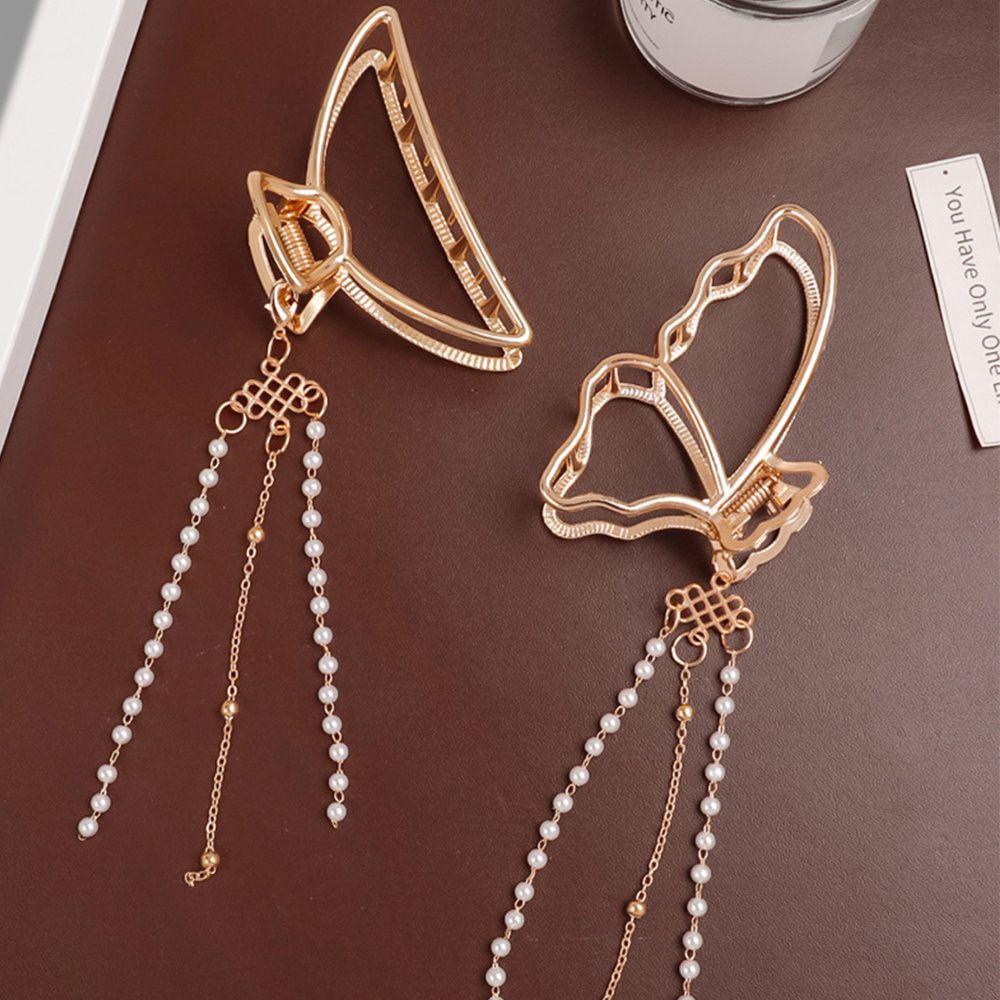 HS Kẹp Tóc Hình Bướm Bằng Kim Loại Phong Cách Harajuku