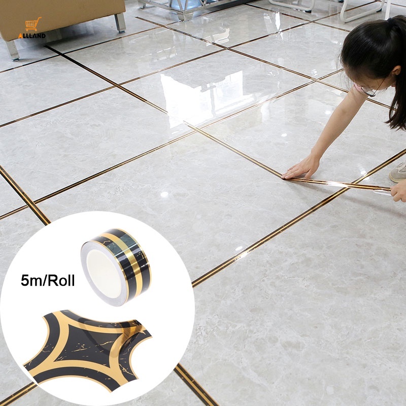 Cuộn Băng Keo Dán Khe Hở Họa Tiết Đá Cẩm Thạch Màu Đen / Vàng 2.5cm X 500cm