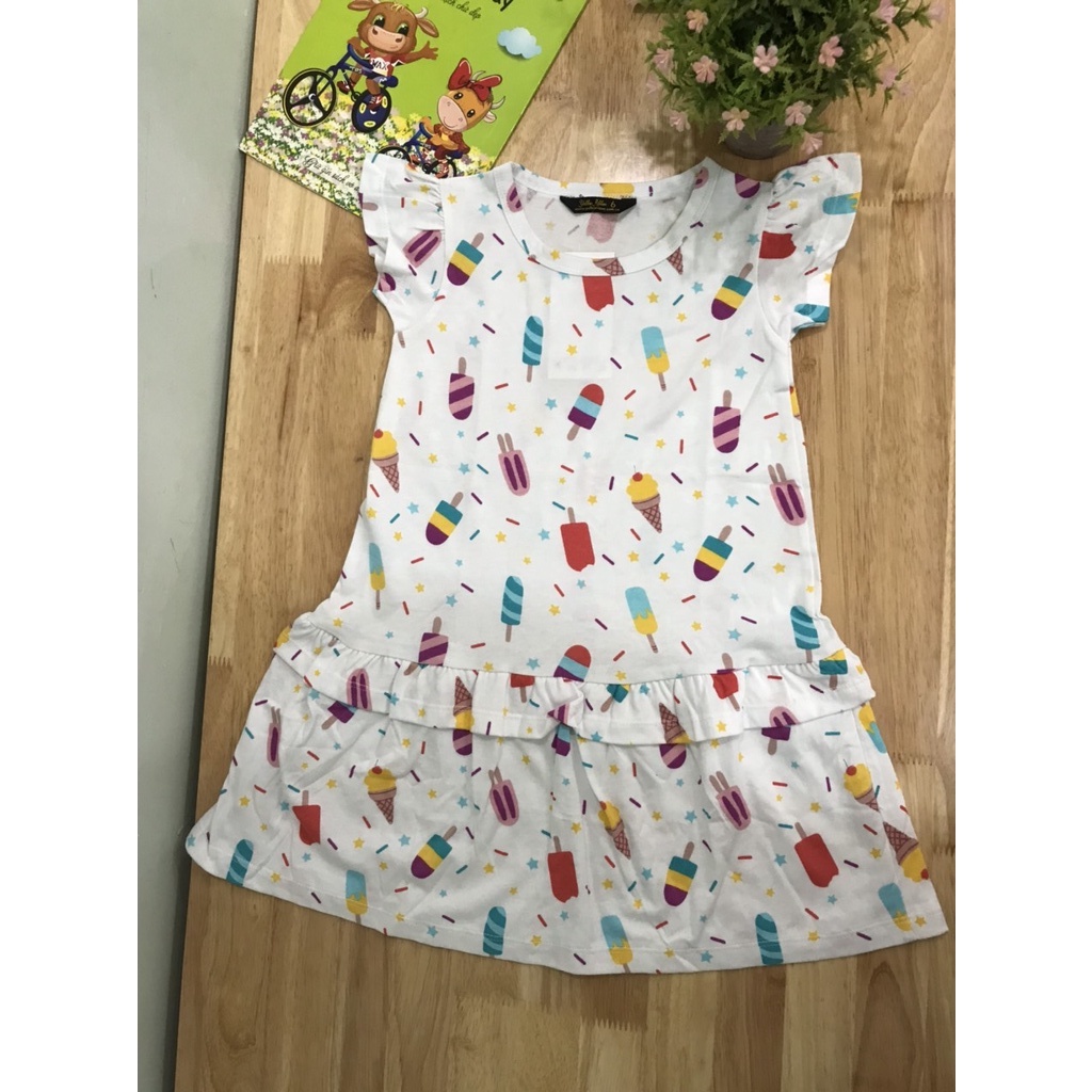 Váy, đầm bé gái chất cotton thoáng mát nhiều hoạt tiết dễ thương Que kem - GD050701TQK