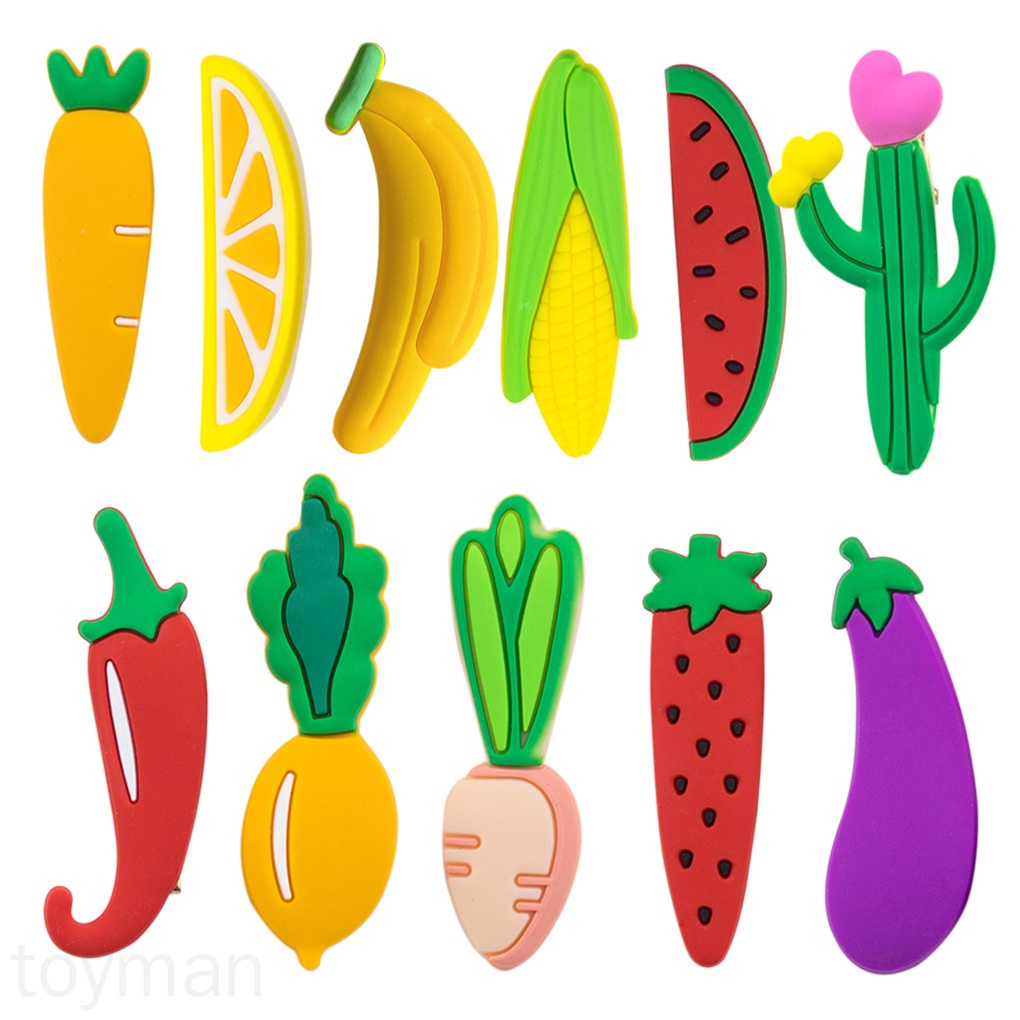 Set 2 Kẹp Tóc Kim Loại Hình Trái Cây Dễ Thương Cho Bé Gái