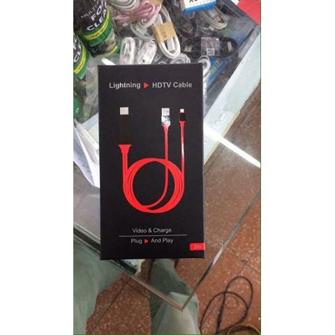 CÁP IPHONE 5,6,7 RA HDMI LÊN TIVI