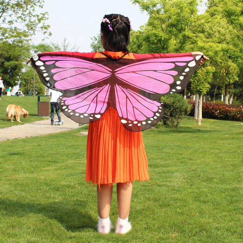 Áo choàng vải voan chống nắng thiết kế hình cánh bướm dễ thương cho bé