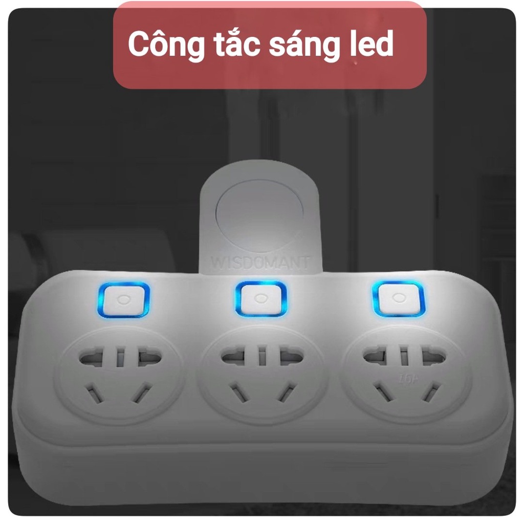 Ổ Cắm Đa Năng Có Đèn Ngủ, Ổ Cắm Điện Chóng Cháy, Giật Tích Hợp 2 Cổng Sạc USB Công Suất 2500W - Yobomall