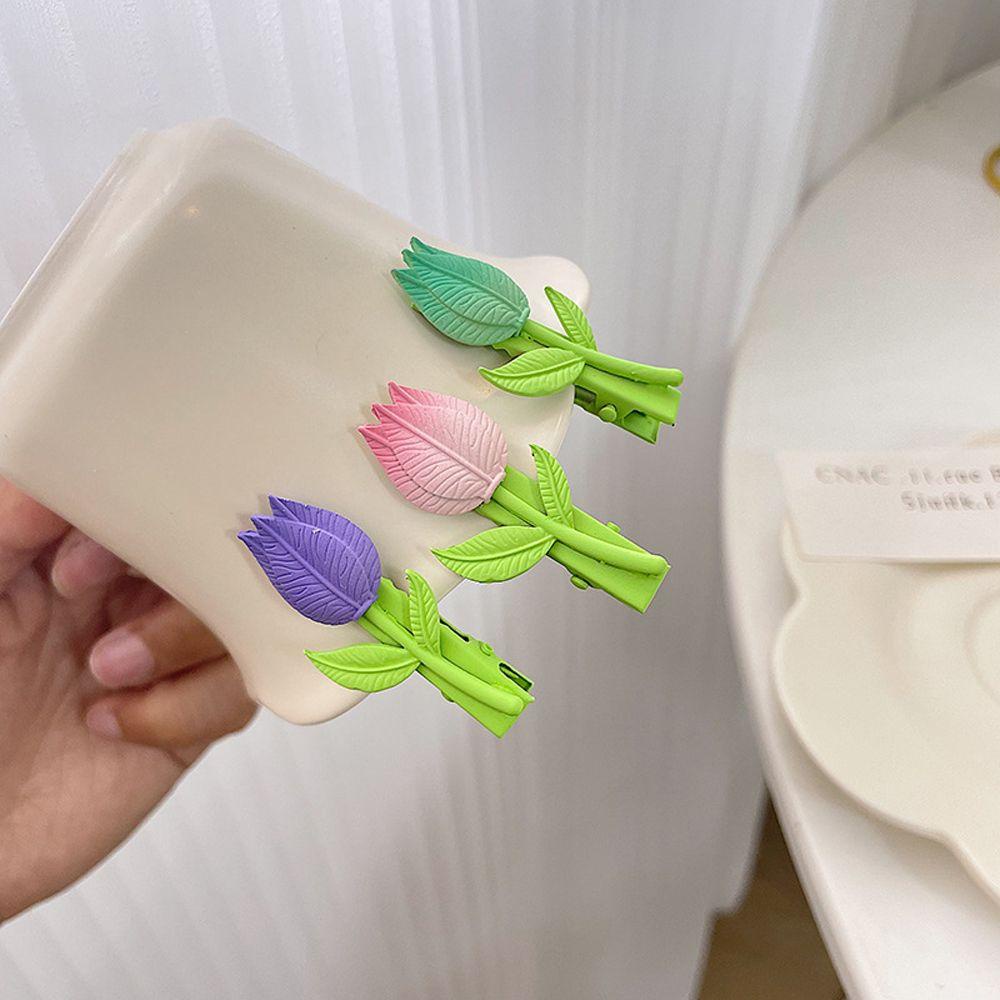 Kẹp Tóc Hình Hoa Tulip Màu Kẹo Ngọt Dễ Thương Cho Bé Gái