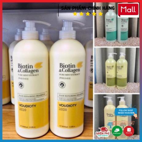 Dầu Gội xả (cặp) collagen & Biotin XANH LÁ, XANH DƯƠNG, VÀNG, TRẮNG phục hồi hư tổn ,khô xơ, chống rụng 79