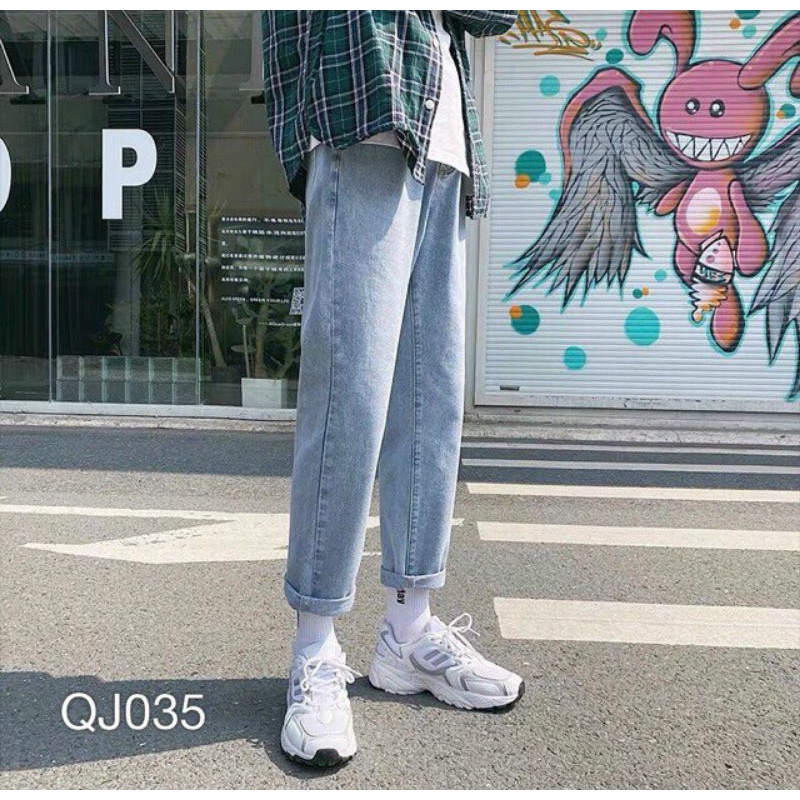 Quần Jeans Baggy Nam Bassic Màu Xanh Bạc, size 27-32, MS 40 | BigBuy360 - bigbuy360.vn