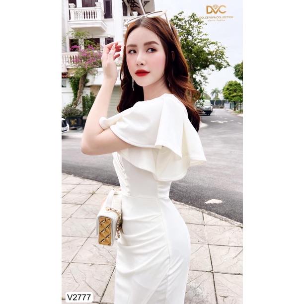 Đầm body trắng dự tiệc sang chảnh quyến rũ tôn dáng sành điệu , thời trang y hình KME STORE