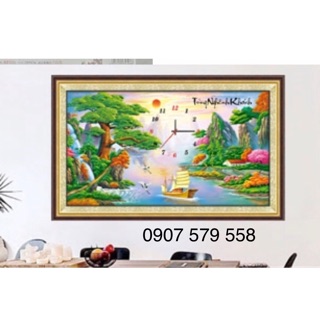 Tranh thêu chữ thập Tùng Nghênh Khách