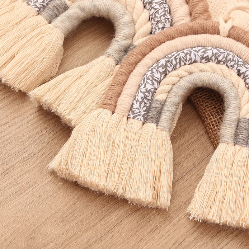 Dây Treo Macrame Đan Tay Màu Cầu Vồng Phong Cách Boho Thời Trang