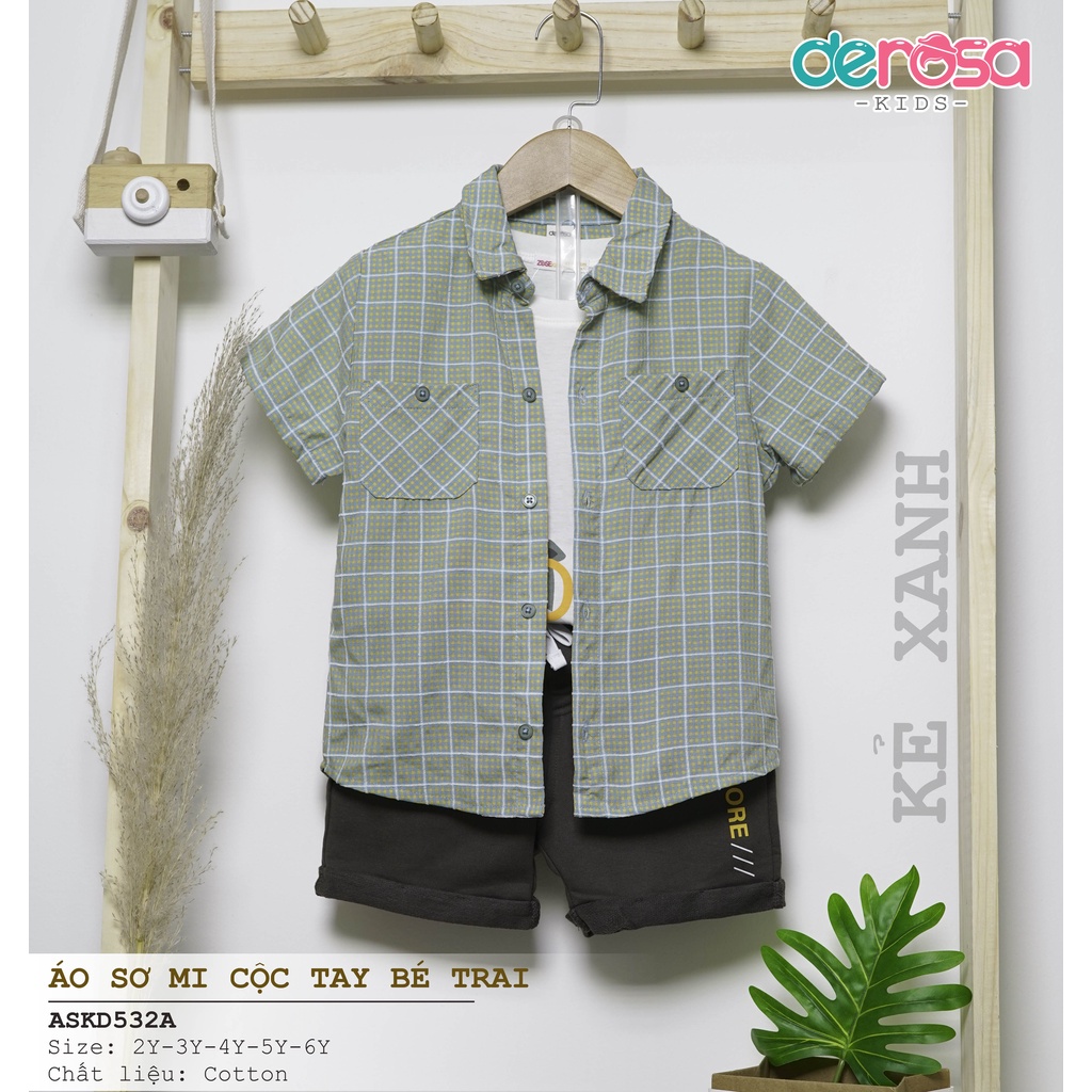 Bộ quần áo bé trai DEROSA KIDS chất liệu cotton cho bé 2-6 tuổi KD035-448-532
