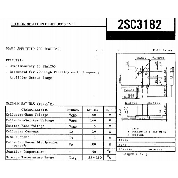 Cặp transistor A1265- C3182 tháo máy