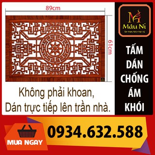 TẤM CHỐNG ÁM KHÓI dán phòng thờ, băng keo lên trần nhà, không phải khoan, - màu nâu gỗ