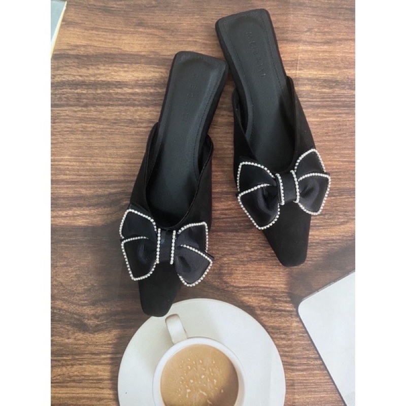 Giay Sục mũi nhọn Yumi store nơ viền xoàn siêu bền đẹp 2022