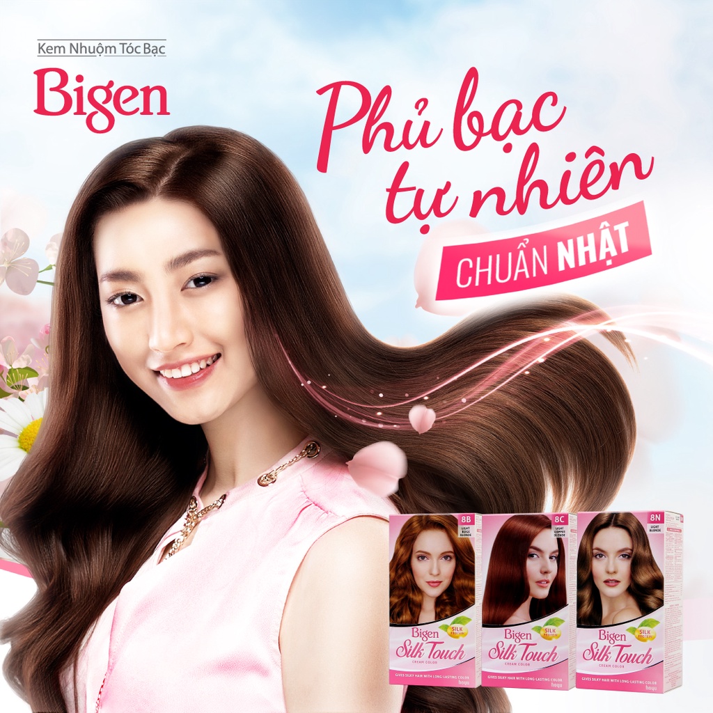 Nhuộm tóc cao cấp Bigen Silk Touch Cream Color 5N nâu tự nhiên