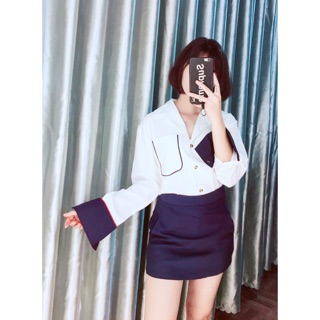 Áo sơ mi hàn quốc túi viền ( có ảnh thật )