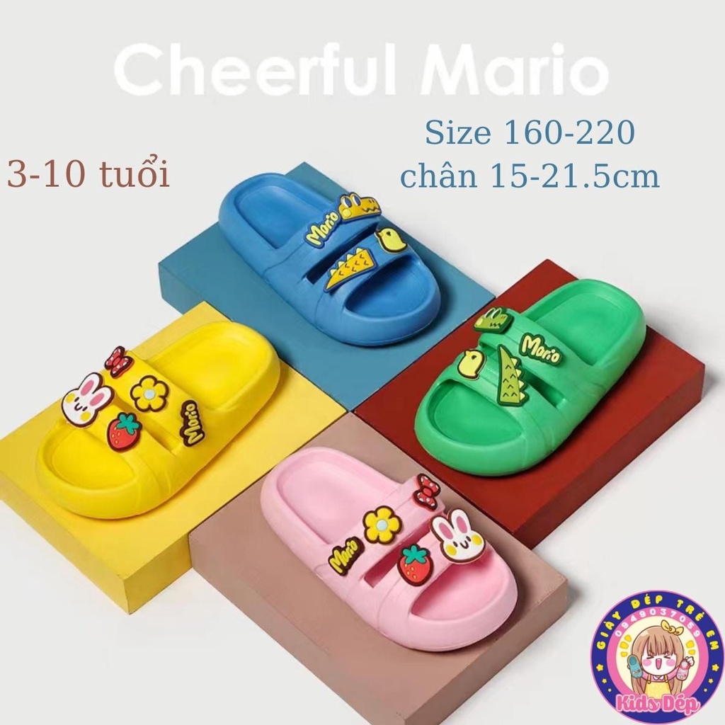 Dép quai ngang CHEERFUL MARIO HJ-6601 cho bé trai bé gái 3-10 tuổi