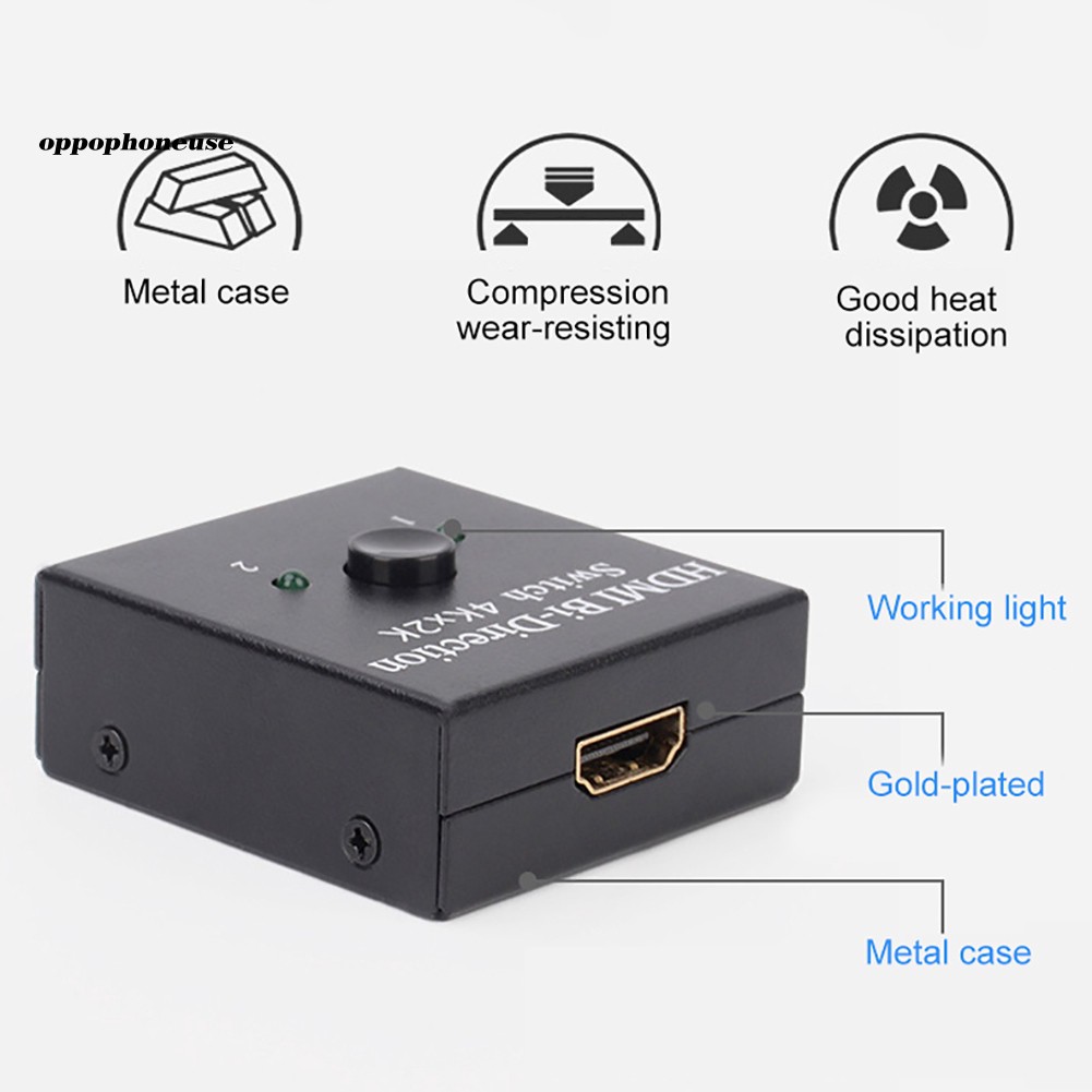 【OPHE】4K HDMI HD Video Two-way Switcher One Key 1 in 2 Out Amplifier Splitter Adapter