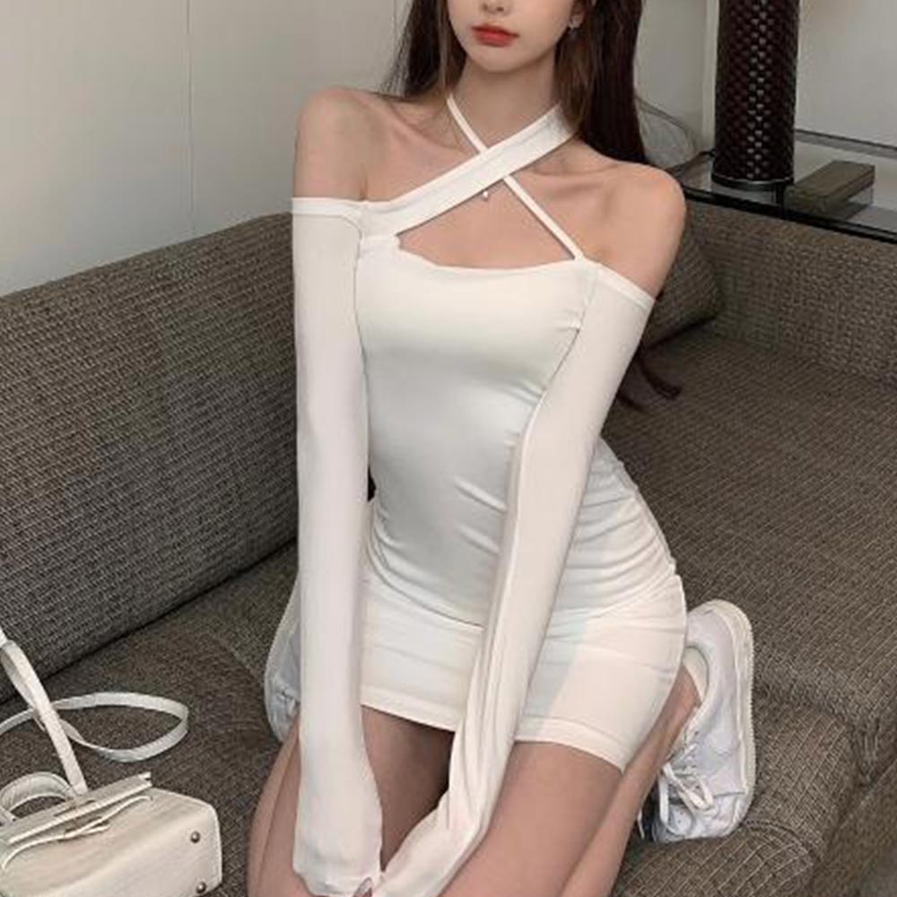 Đầm nữ dáng ôm trễ vai phong cách Hàn Quốc gợi cảm