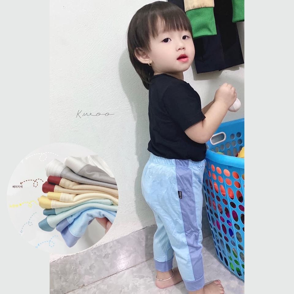 Quần Dài May Sọc Thể Thao Chất Thun Lạnh Cho Bé Trai Bé Gái