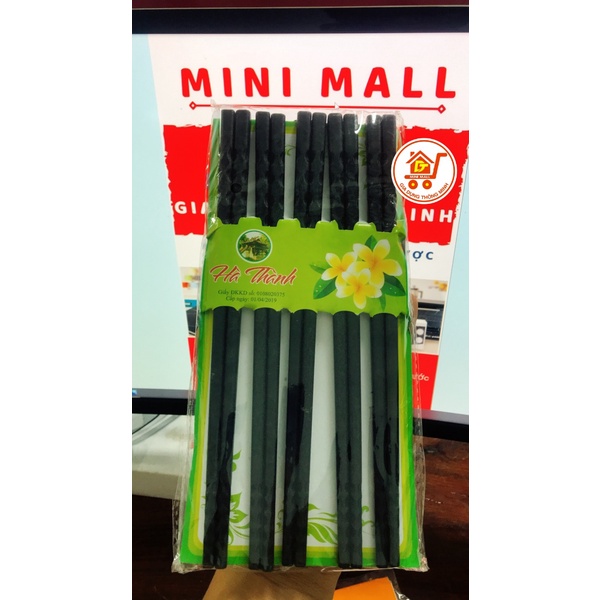 Đũa nhựa phíp đen Hà Thành cao cấp 22.5 cm (1set = 10 đôi đũa)