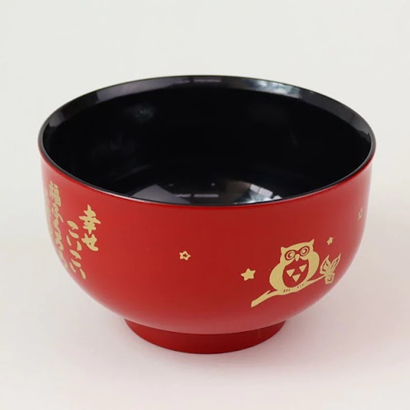 Daiso Bát Hình Con Cú màu đỏ 13cm