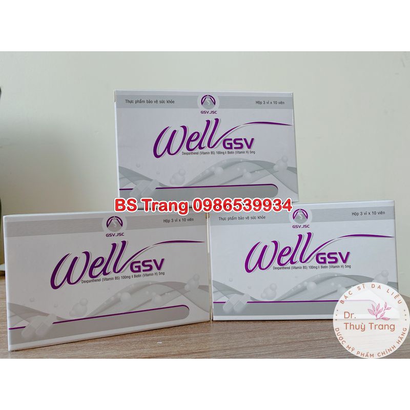 Viên uống Well GSV giảm rụng tóc, giảm nhờn cho da, bổ sung dưỡng chất cho tóc hộp 30 viên