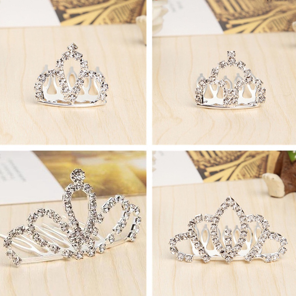 Lược Cài Tóc Hình Vương Miện Trái Tim Đính Đá Cho Bé Gái