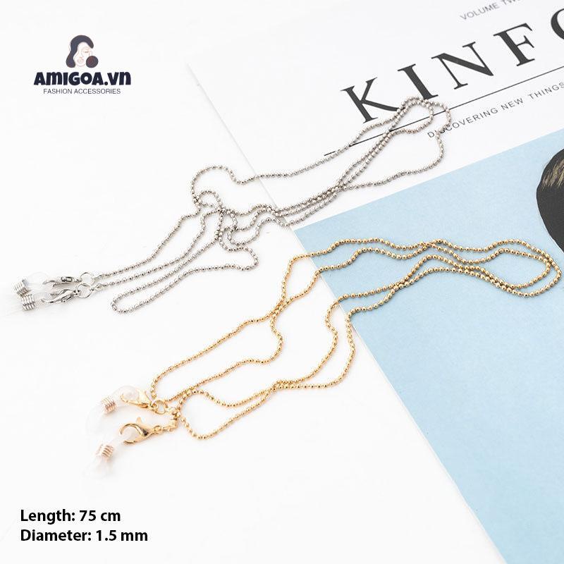 Dây Chuỗi Kim Loại Mạ Vàng Đeo Kính Mắt Chống Rơi Tiện Dụng