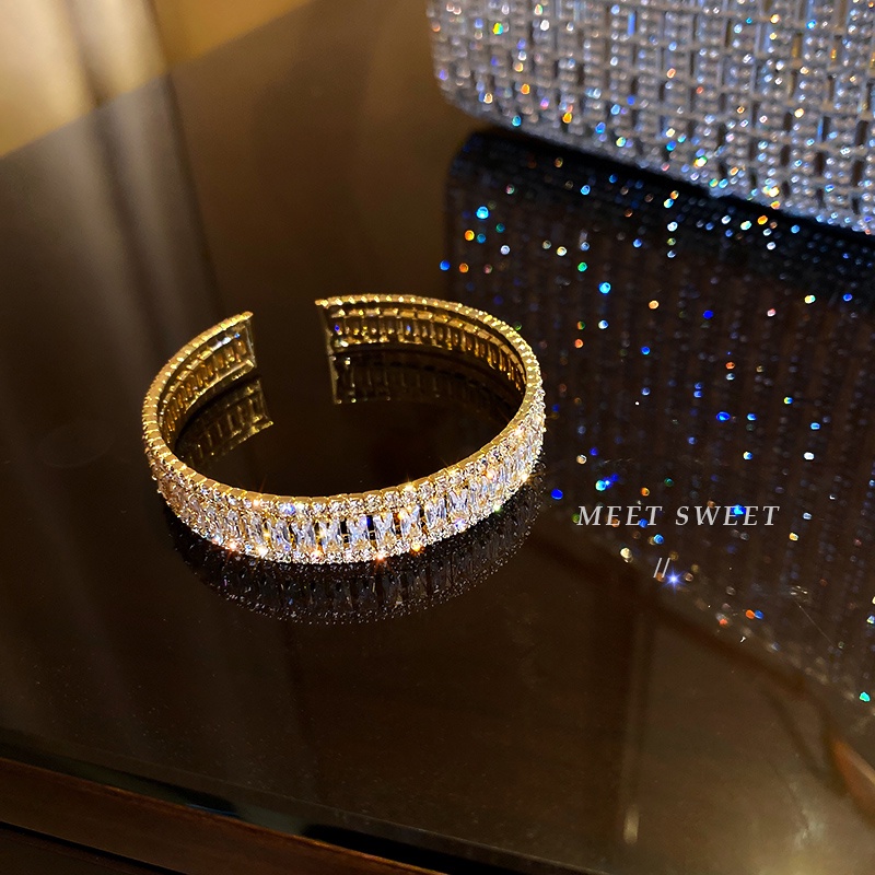 Vòng Tay Hở Đính Đá Zircon Thời Trang Đơn Giản Phong Cách Hàn Quốc | BigBuy360 - bigbuy360.vn