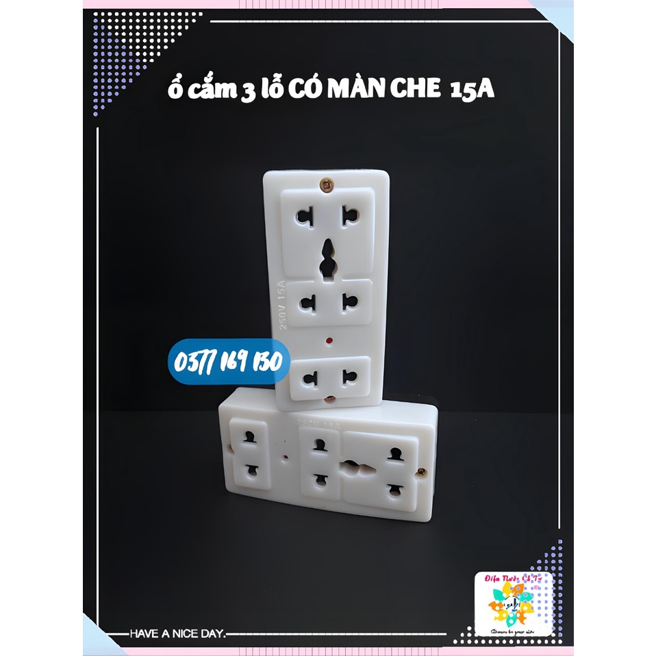 Ổ cắm 2 lỗ 10A 2200w Tasaky (tương thích ngọt chân cắm 4ly &amp; 5ly)