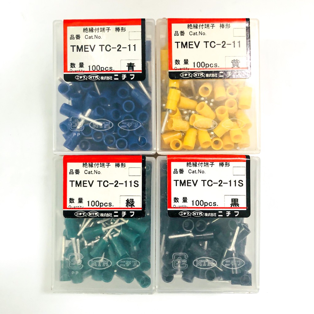 Đầu Cosse Pin Nichifu bọc nhựa cách điện TMEV TC-2 - Hộp 100 cái