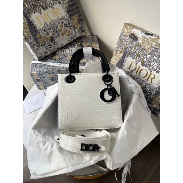 Túi xách Di o vân cá sấu bản pha màu