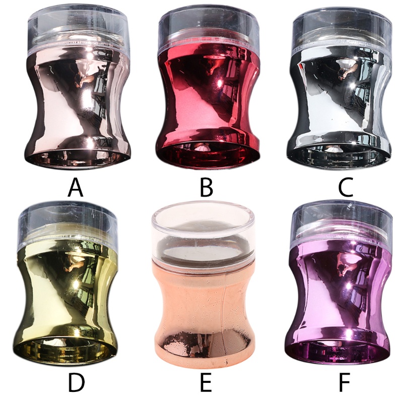 [Hàng mới về] Dụng cụ in trang trí móng đầu silicone trong suốt có vỏ bằng kim loại có thể tháo rời