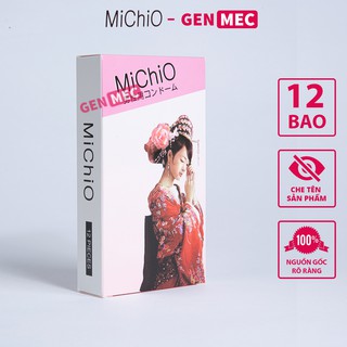 Bao cao su Michio Siêu Mỏng, Chống Xuất Tinh Sớm - BCS Michio Hộp 12 cái - GenMec