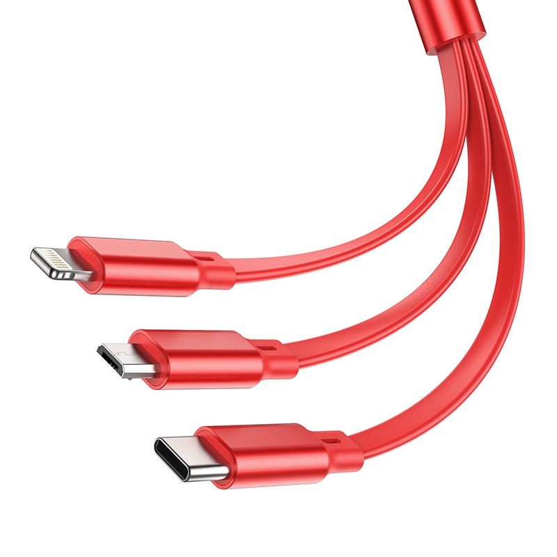 Cáp sạc HOCO X75 3 trong 1 nối USB loại C thích hợp cho iP 13 12 11 Pro Max Notebook Air Mini Xiaomi 12 11