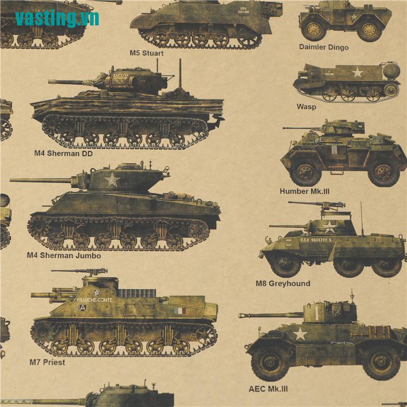 V☆Poster Dán Tường Hình world war ii tank Phong Cách retro