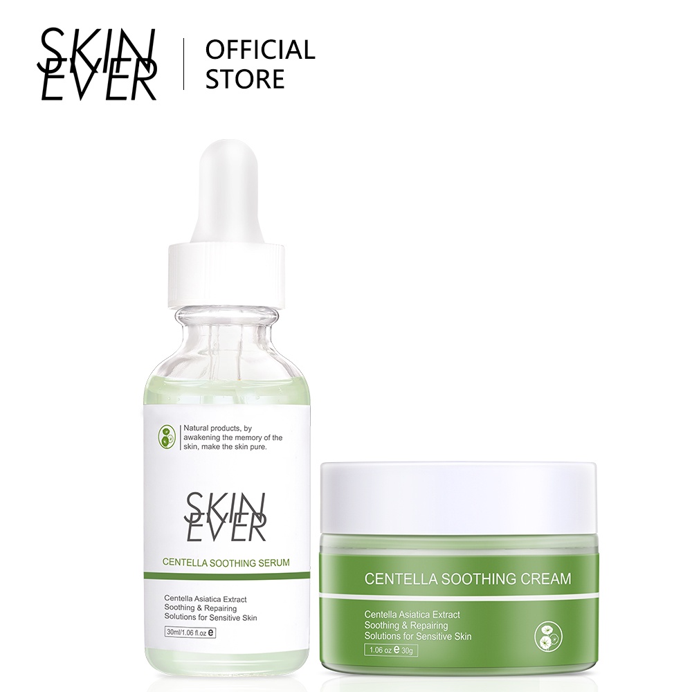 Set 2 Mỹ Phẩm Rau Má SKIN EVER Tinh Chất+Kem Dưỡng Ẩm Phục Hồi Chăm Sóc Làn Da | BigBuy360 - bigbuy360.vn