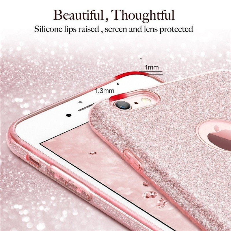 Ốp Điện Thoại Màu Trơn Lấp Lánh Thời Trang Cho Iphone 12 Mini 11 Pro Max 7 8 Plus Xr Xs Max