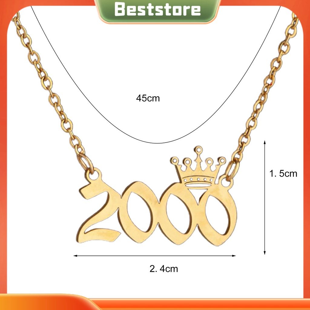 Vòng cổ mặt hình năm sinh vương miện mới bằng thép không gỉ cho nữ