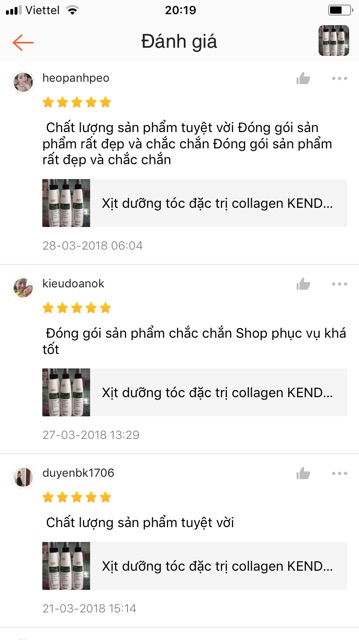 Xịt dưỡng tóc collagen  Kendali 250ml