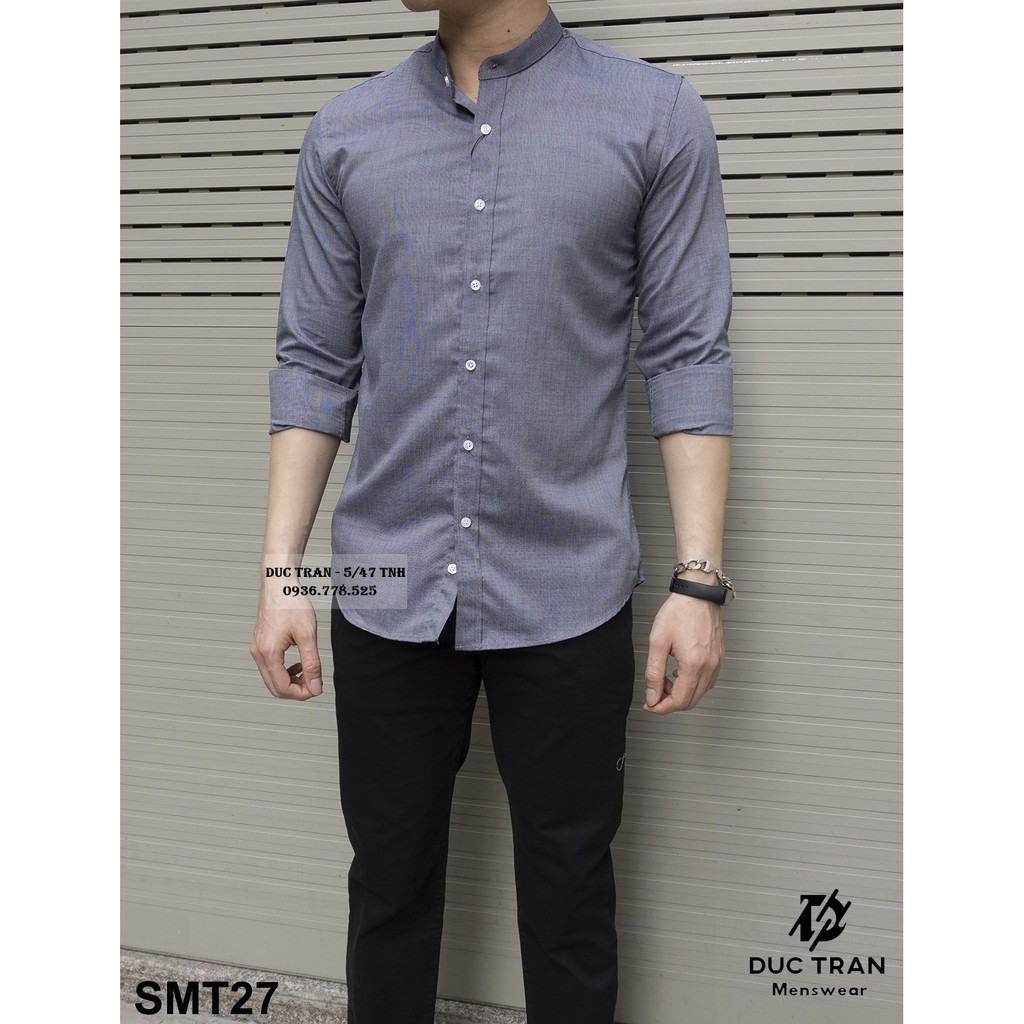 Sơ mi trơn màu cổ tàu: chất cotton lụa mềm thoáng, chống nhăn nhàu, ảnh tự chụp thật cam kết y hình!