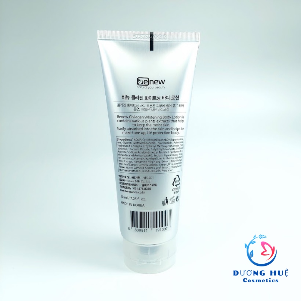 Dưỡng Thể Trắng Da Nâng Tone Tức Thì Benew Collagen Whitening Body Lotion 200ml