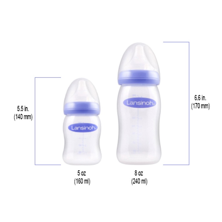 Bình sữa Lansinoh Momma có ti điều chỉnh tốc độ dòng sửa 160ml/240ml  - Herbaby