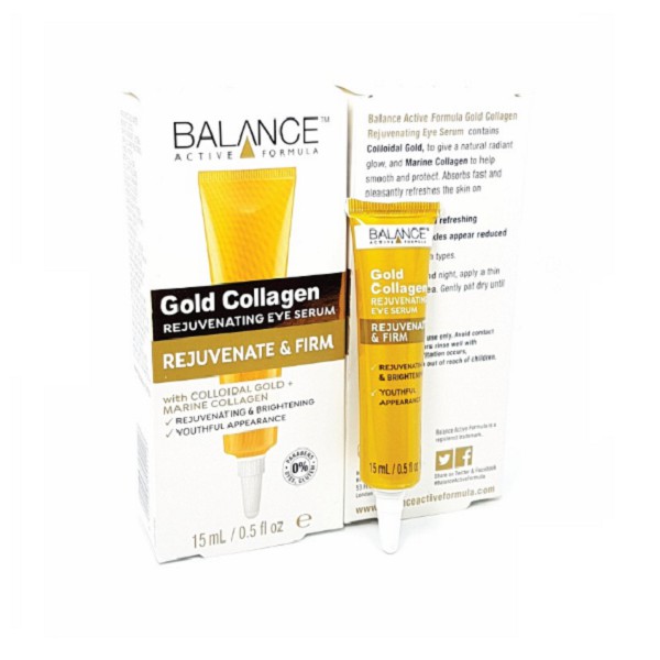 Tinh chất dưỡng mắt, giảm nếp nhăn balance active formula gold collagen serum 15ml - Vàng nhũ