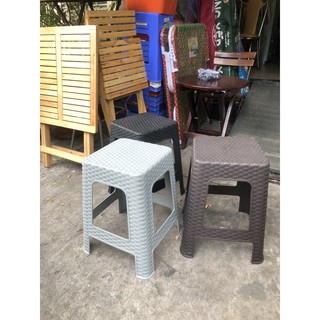 COMBO 10 GHẾ NHỰA CAO GIẢ MÂY ĐEN, XÁM, NÂU