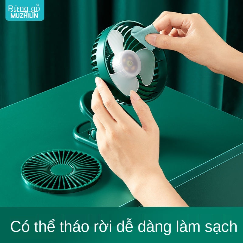 Quạt nhỏ, sạc mini, sinh viên nhỏ xinh ký túc xá kẹp loại trần đầu giường im lặng